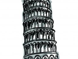 sketch of tower of pisa