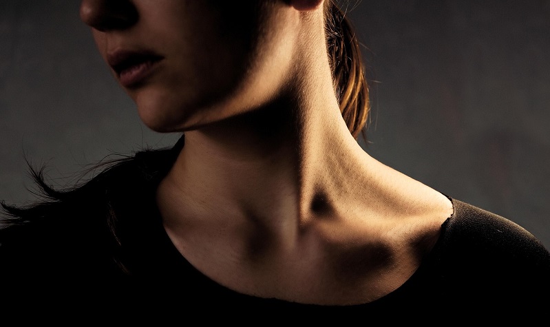 young woman's head and neck