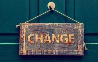 sign that says "change"