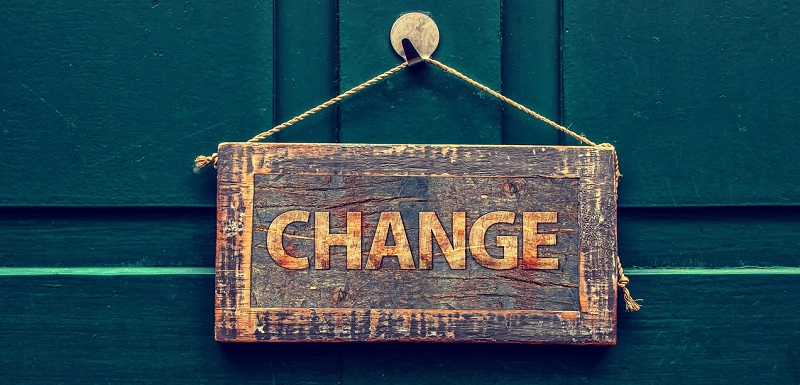 sign that says "change"