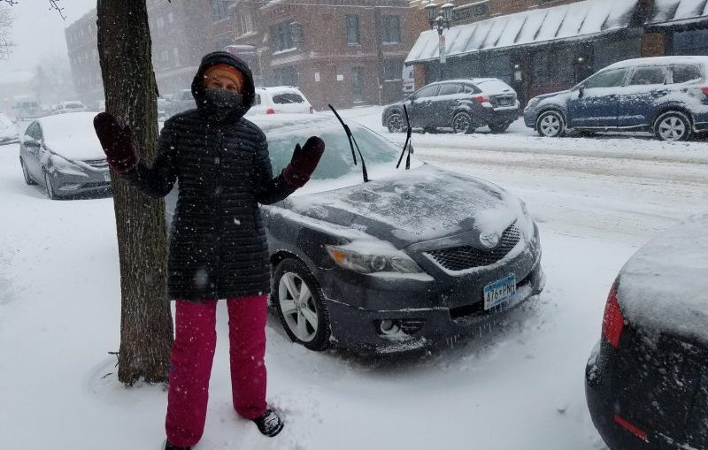 author in the snow