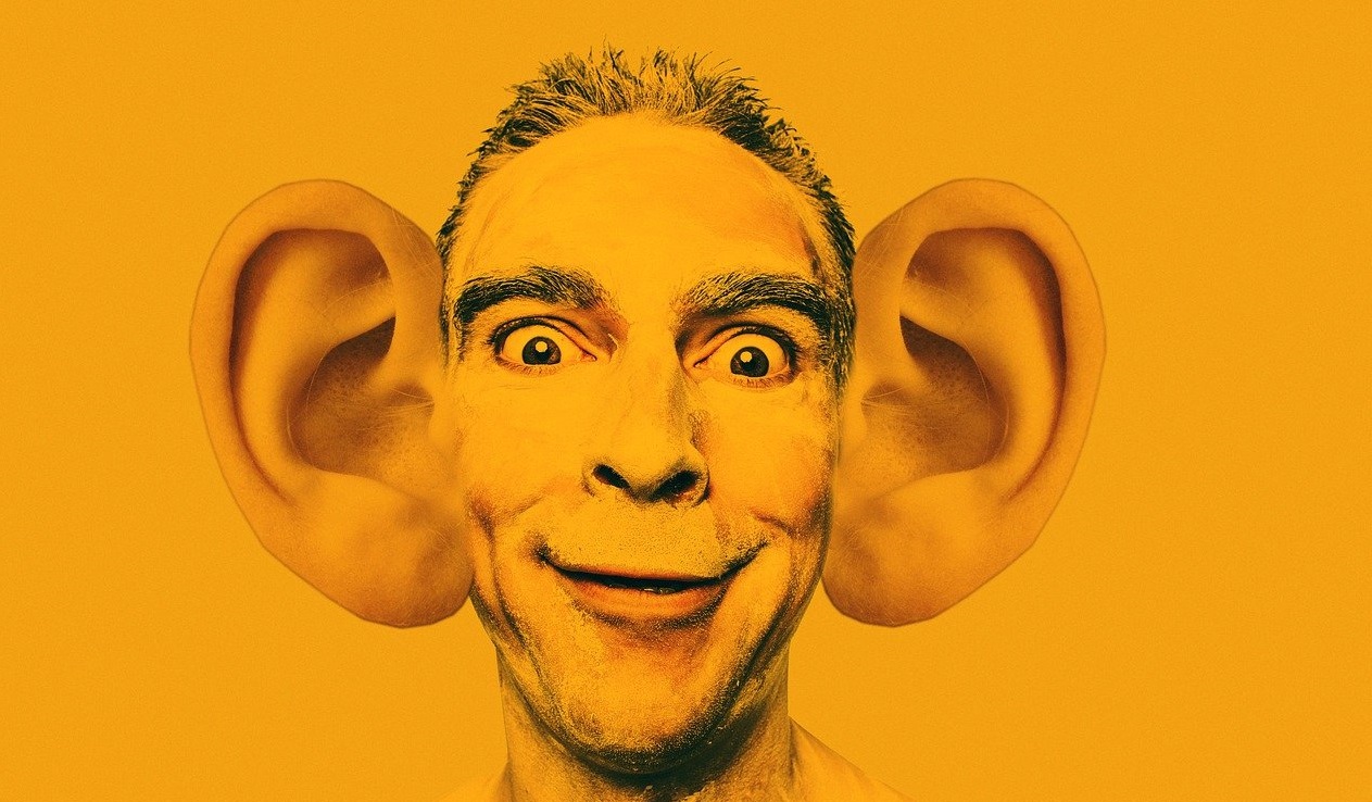 cartoon of man with oversized ears