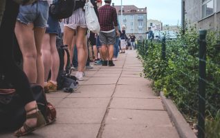 people standing in line